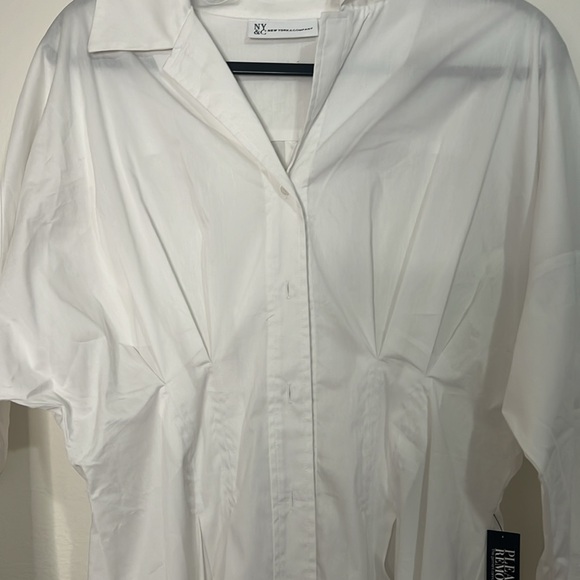New York & Co. Fitted shirt dress size M. White - Picture 4 of 6